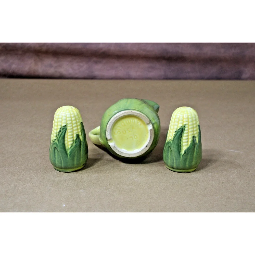 Vintage Shawnee Pottery Corn King Creamer, Salt and Pepper Funky Retro Nostalgic